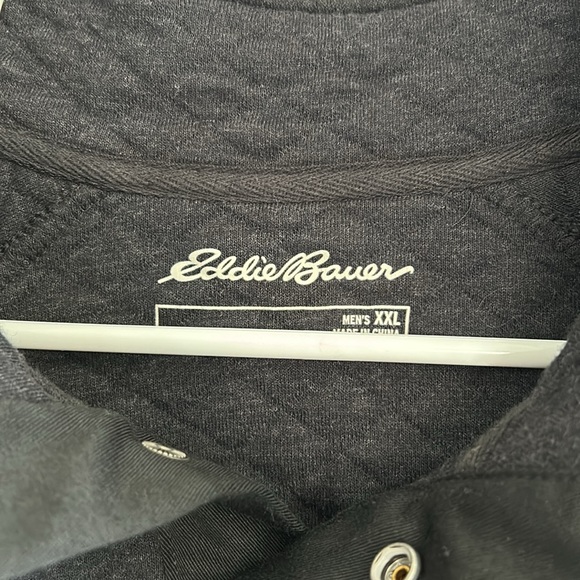 Eddie Bauer mens Quarter Snap Mock Quilted Pullover size XXL dark gray - Picture 5 of 6